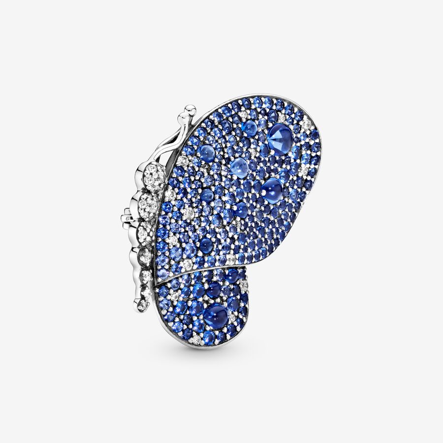 FINAL SALE - Blue Pav&eacute;&nbsp;Butterfly Brooch