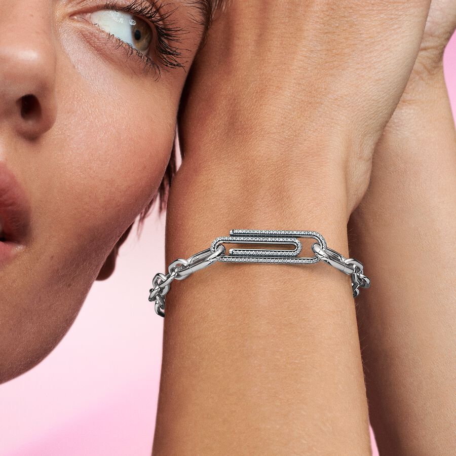 FINAL SALE - Pandora ME Pav&eacute; Paperclip Styling Link