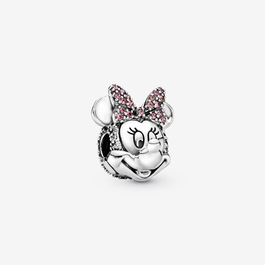 Disney Minnie Mouse Pink Pav&eacute; Bow Clip Charm