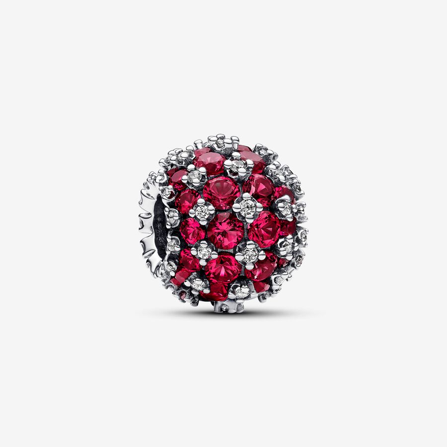 Sparkling Pav&eacute; Round Pink Charm