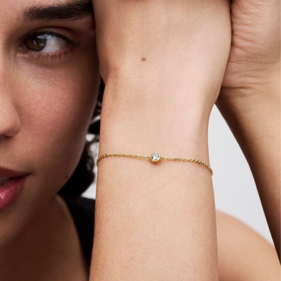 Pandora Era Lab-grown Diamond Bezel Chain Bracelet 0.15 carat tw 14k Gold