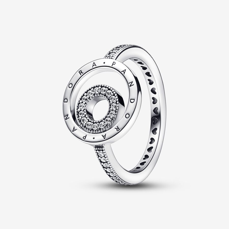 FINAL SALE - Pandora Signature Logo Circles Pav&eacute; Ring