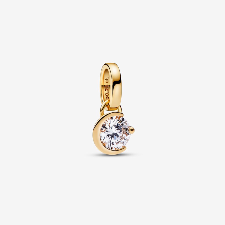 Pandora Talisman Lab-grown Diamond Moon Pendant 0.25 carat tw 14k Gold