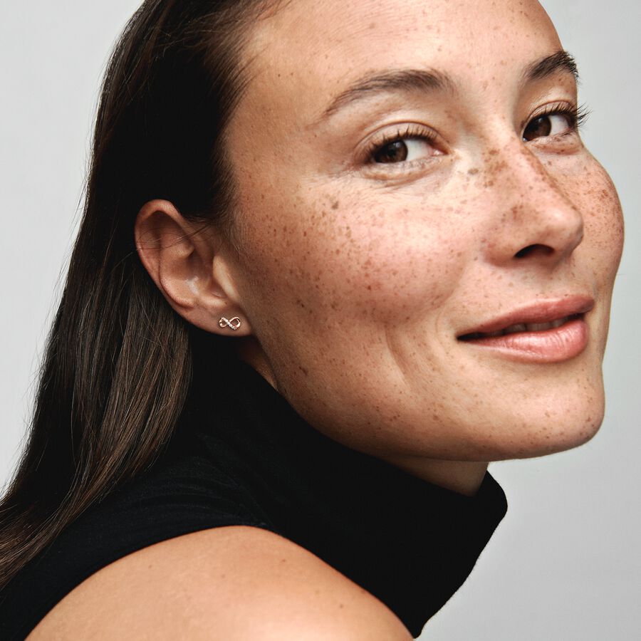 Sparkling Infinity Stud Earrings