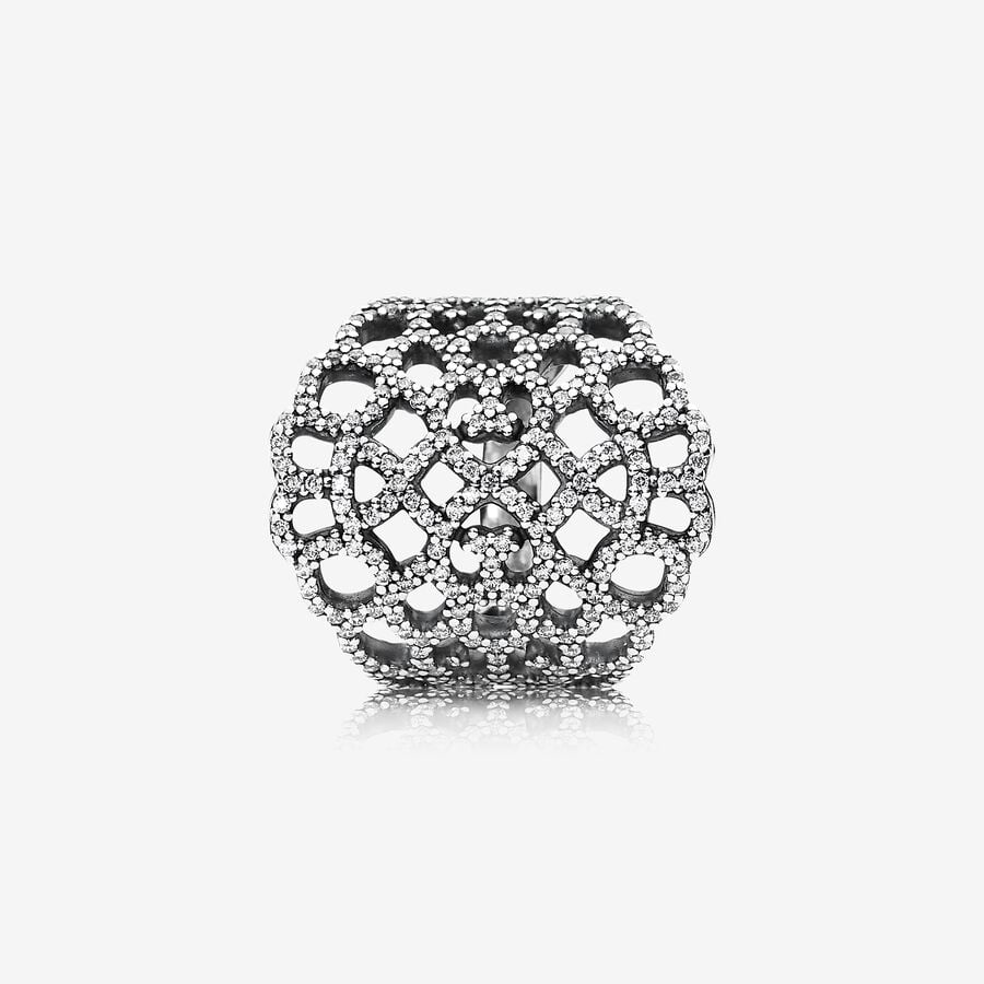 FINAL SALE - Shimmering Lace Ring, Clear CZ