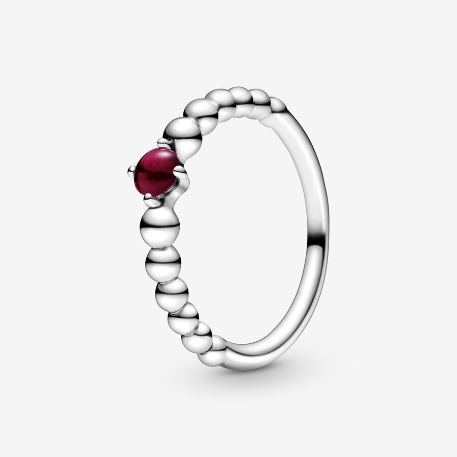 FINAL SALE - January Dark Red Beaded Ring