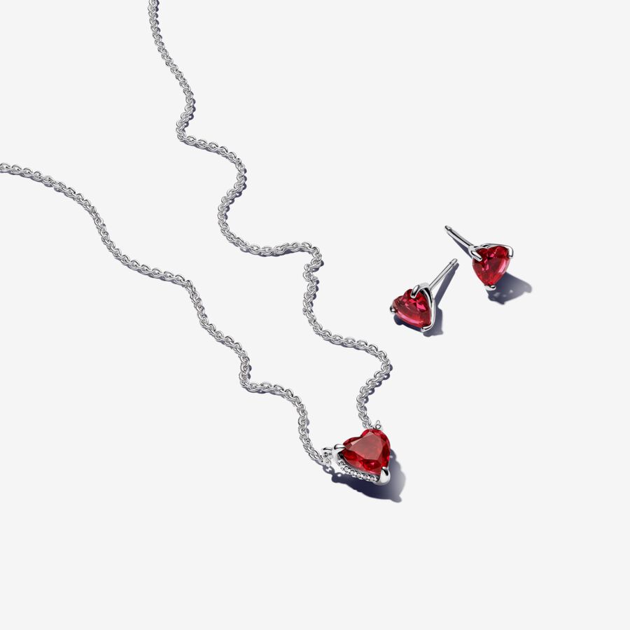 Sparkling Heart Halo Jewelry Gift Set