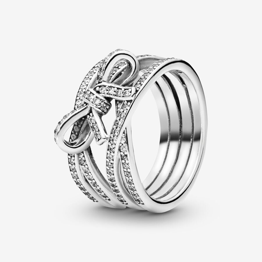 FINAL SALE - Sparkling Ribbon and Bow Ring