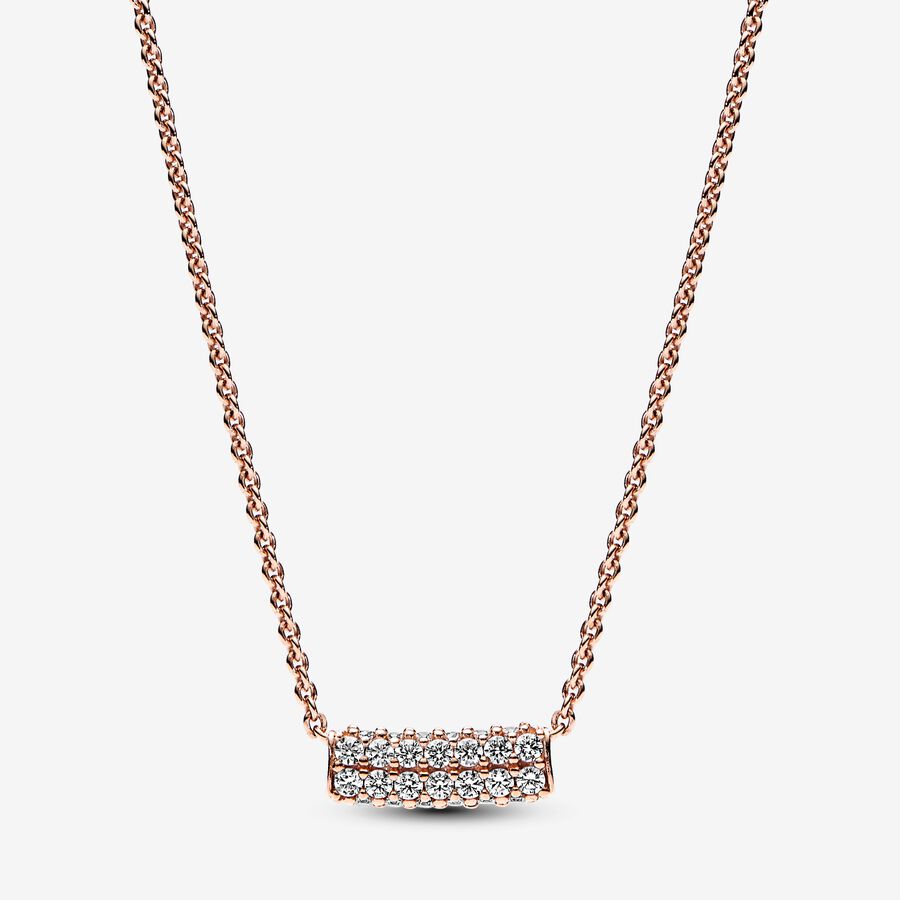Pav&eacute; Rose Double-row Necklace and Earring Set