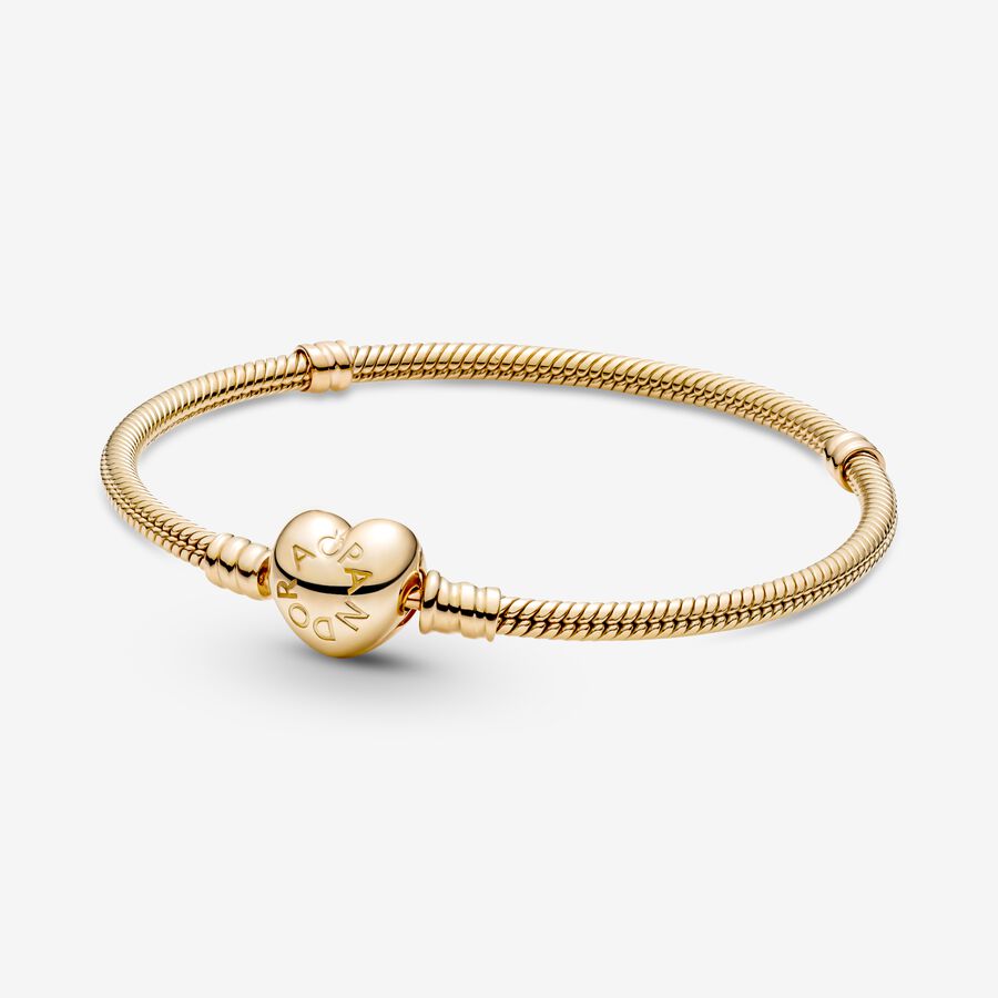 Pandora Moments Heart Clasp Snake Chain Bracelet