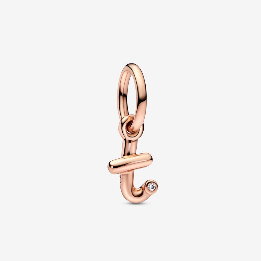 FINAL SALE - Letter T Script Alphabet Dangle Charm