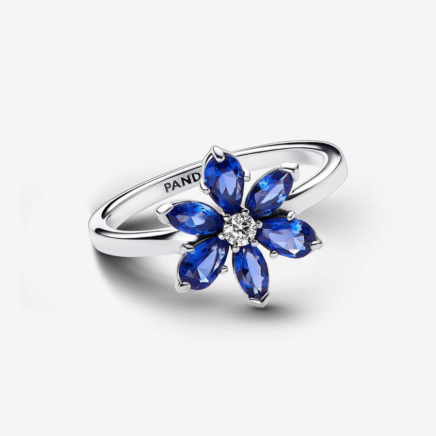 Sparkling Blue Herbarium Cluster Ring