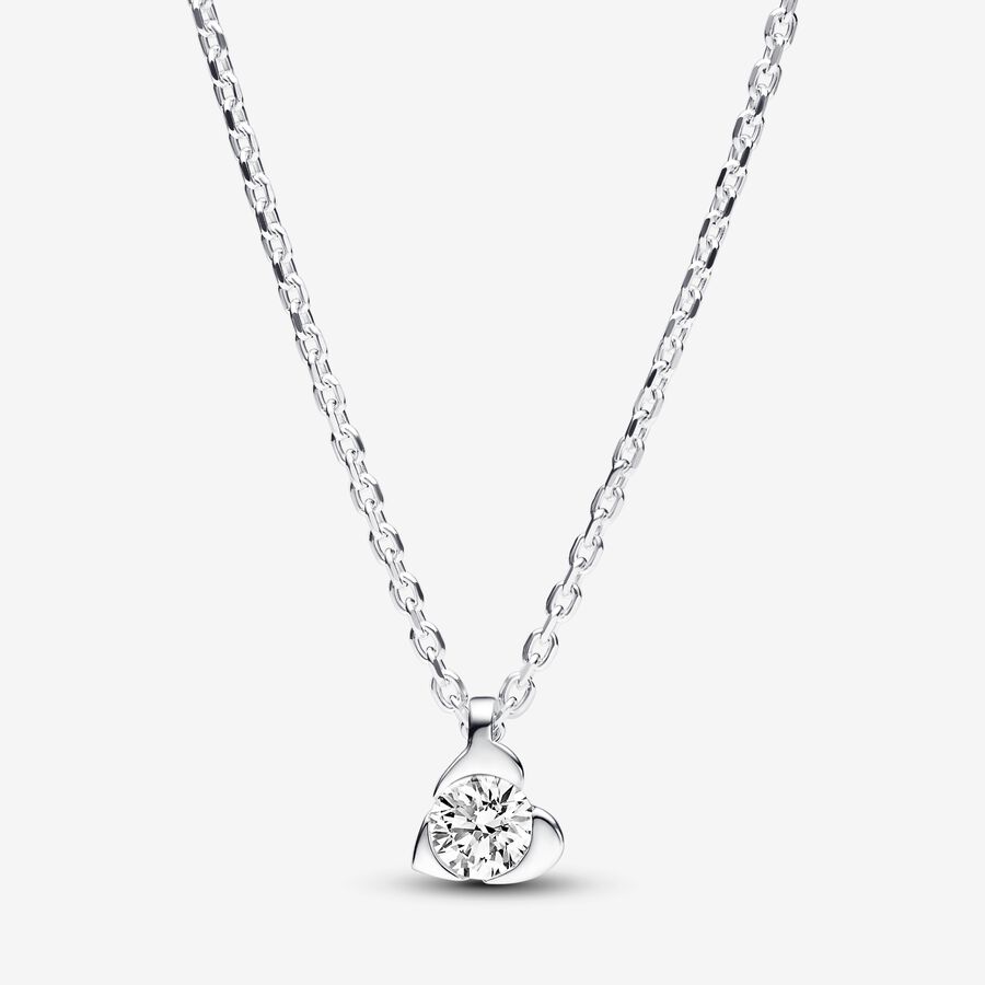 Pandora Talisman Lab-grown Diamond Heart Pendant Necklace 0.25 carat tw Sterling Silver