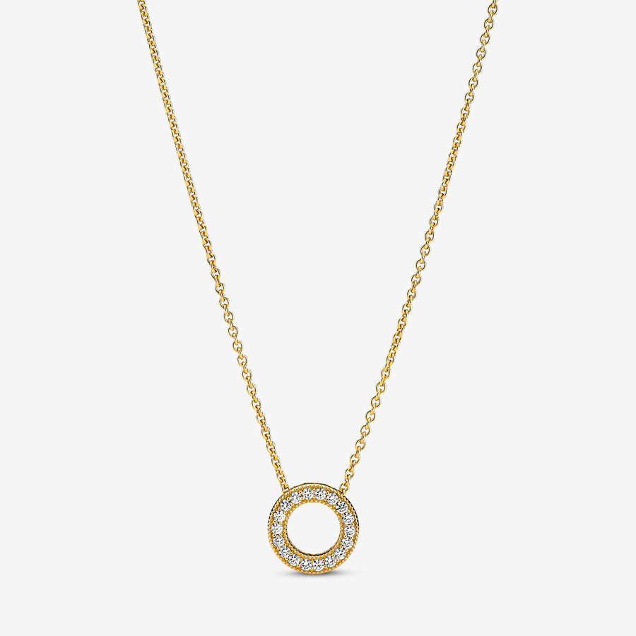 Pandora Logo Pav&eacute; Circle Collier Necklace
