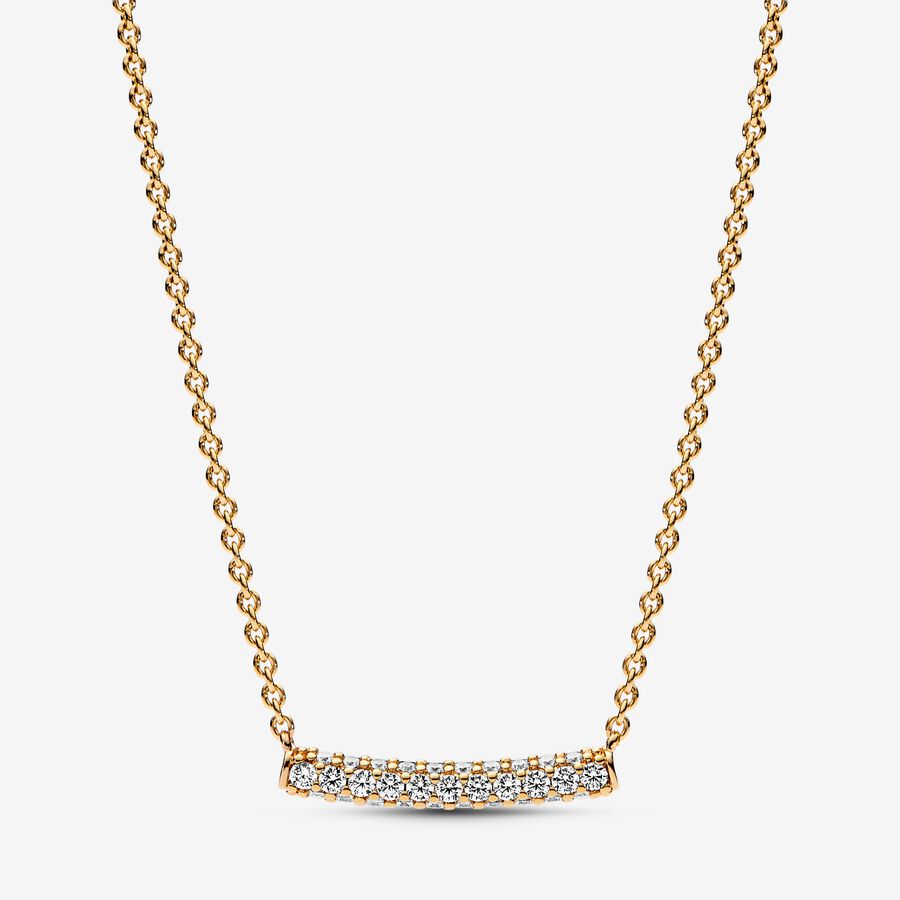 Pandora Timeless Pav&eacute; Single-row Bar Collier Necklace