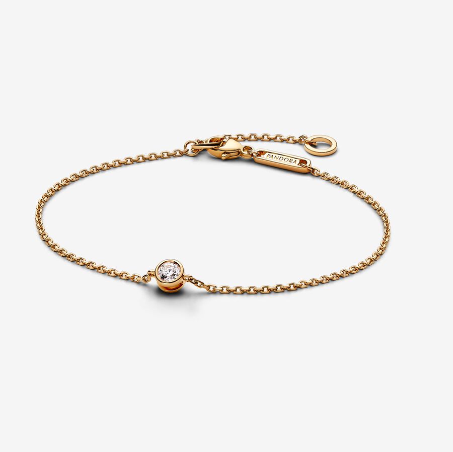 Pandora Era Lab-grown Diamond Bezel Chain Bracelet 0.15 carat tw 14k Gold