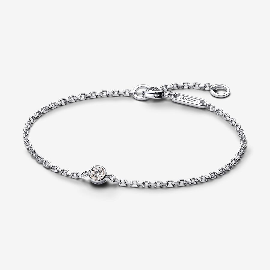 Pandora Era Lab-grown Diamond Bezel Chain Bracelet 0.15 carat tw Sterling Silver