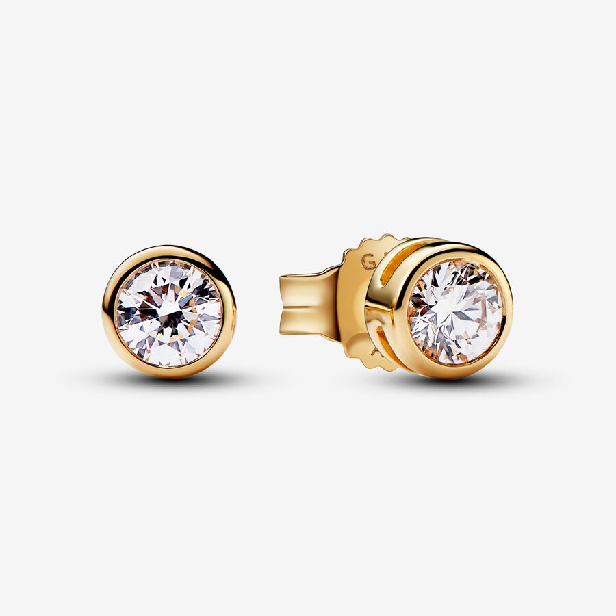 Pandora Era Lab-grown Diamond Bezel Stud Earrings 0.30 carat tw 14k Gold