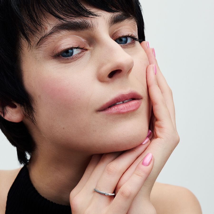 Pandora ME Pav&eacute; & White Dual Ring