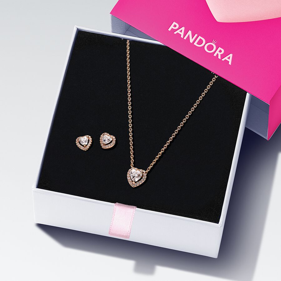 Sparkling Elevated Heart Jewelry Gift Set