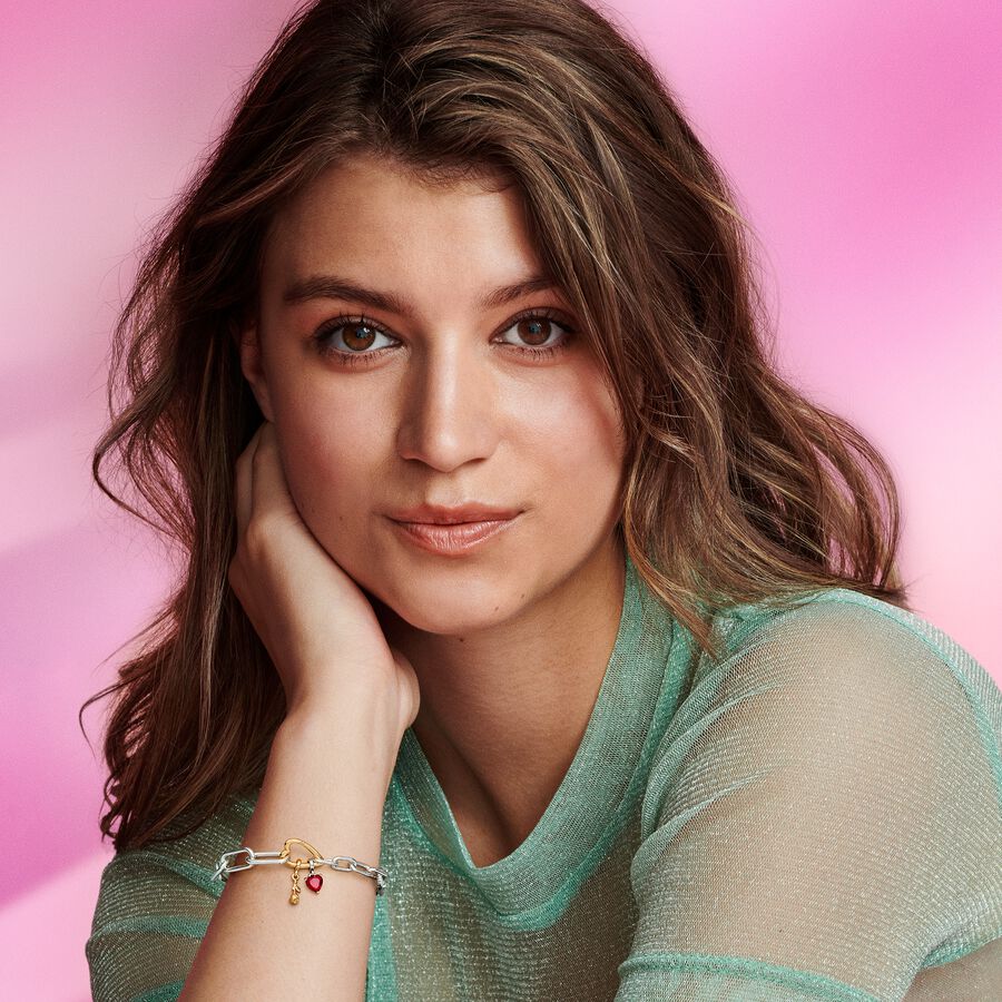 Pandora ME Two-tone Heart Openable Link Chain Bracelet