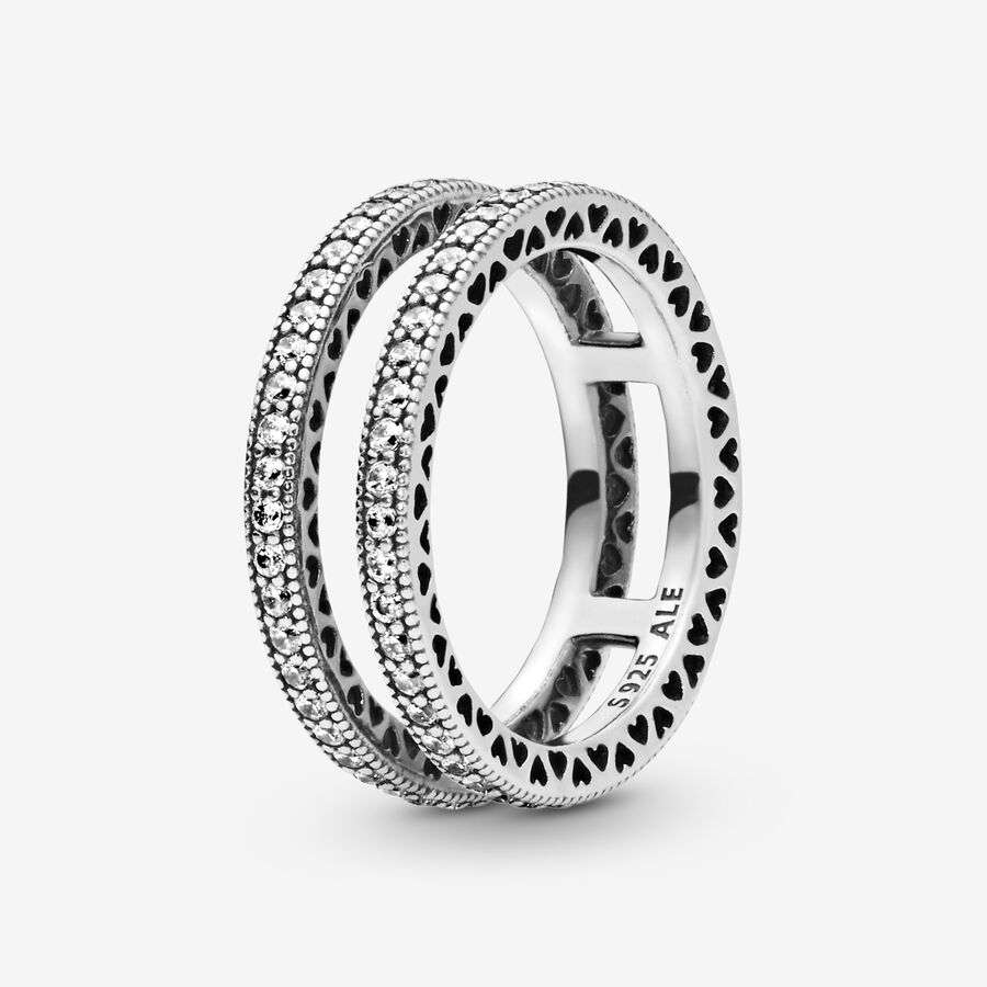 FINAL SALE - Double Sparkle and Hearts Ring