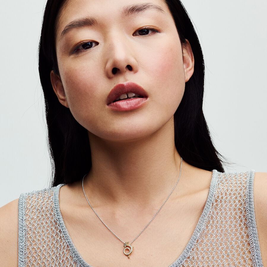 Two-tone Chinese Year of the Dragon Collier Necklace