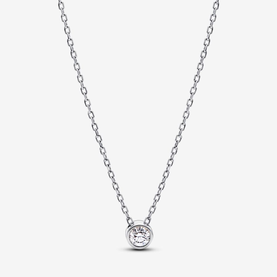 Pandora Era Lab-grown Diamond Bezel Pendant Necklace 0.15 carat tw Sterling Silver