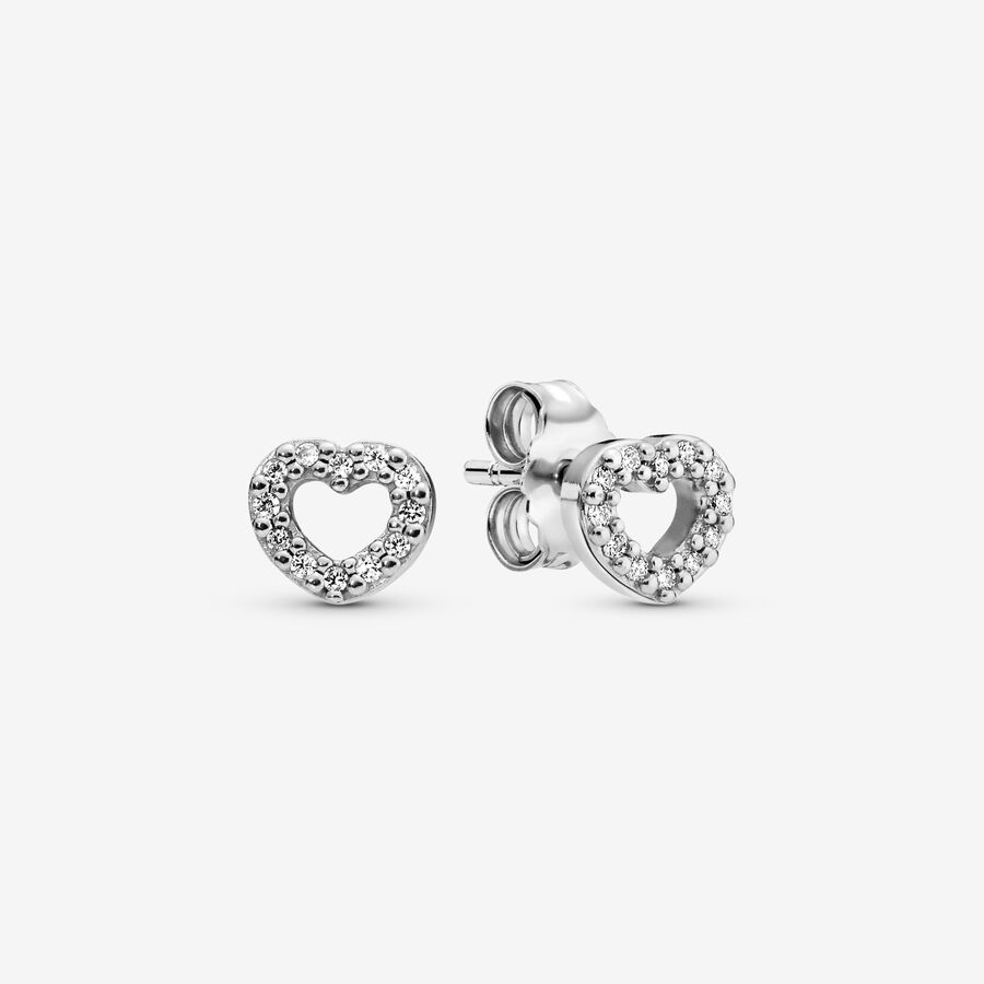 Open Heart Stud Earrings