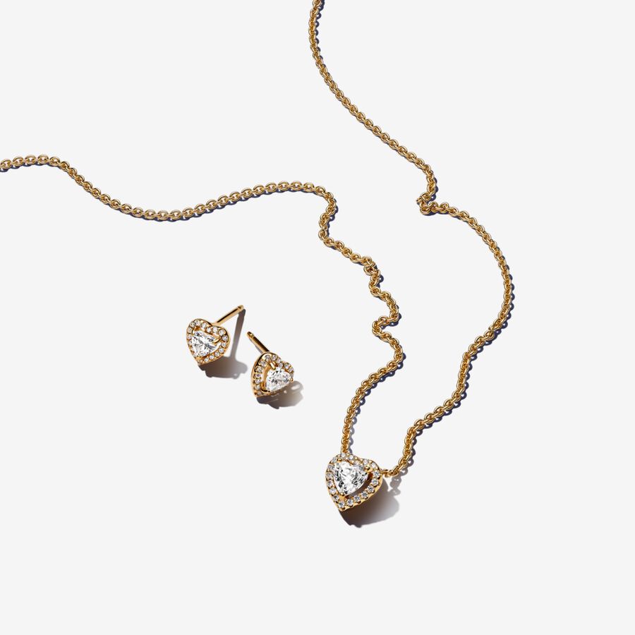 Sparkling Elevated Heart Jewelry Gift Set