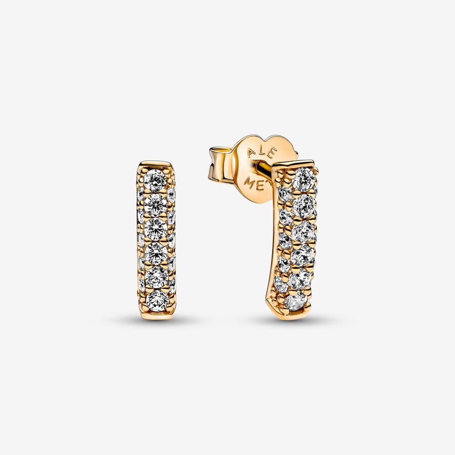 Pandora Timeless Pav&eacute; Single-row Bar Stud Earrings
