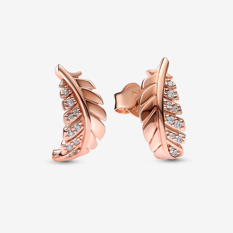 FINAL SALE - Floating Curved Feather Stud Earrings