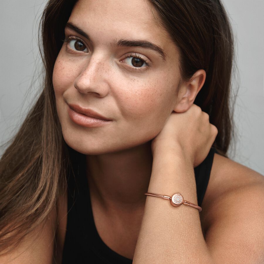 Pandora Moments Sparkling Crown O Snake Chain Bracelet