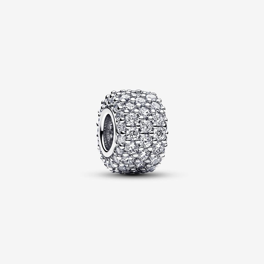 Sparkling Pav&eacute; Triple-row Charm