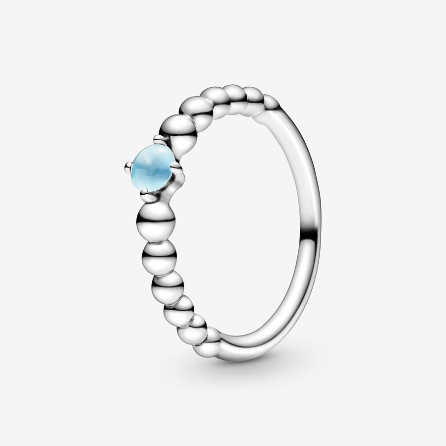FINAL SALE - December Sky Blue Beaded Ring
