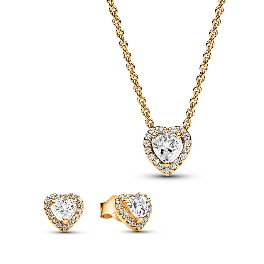 Sparkling Elevated Heart Jewelry Gift Set