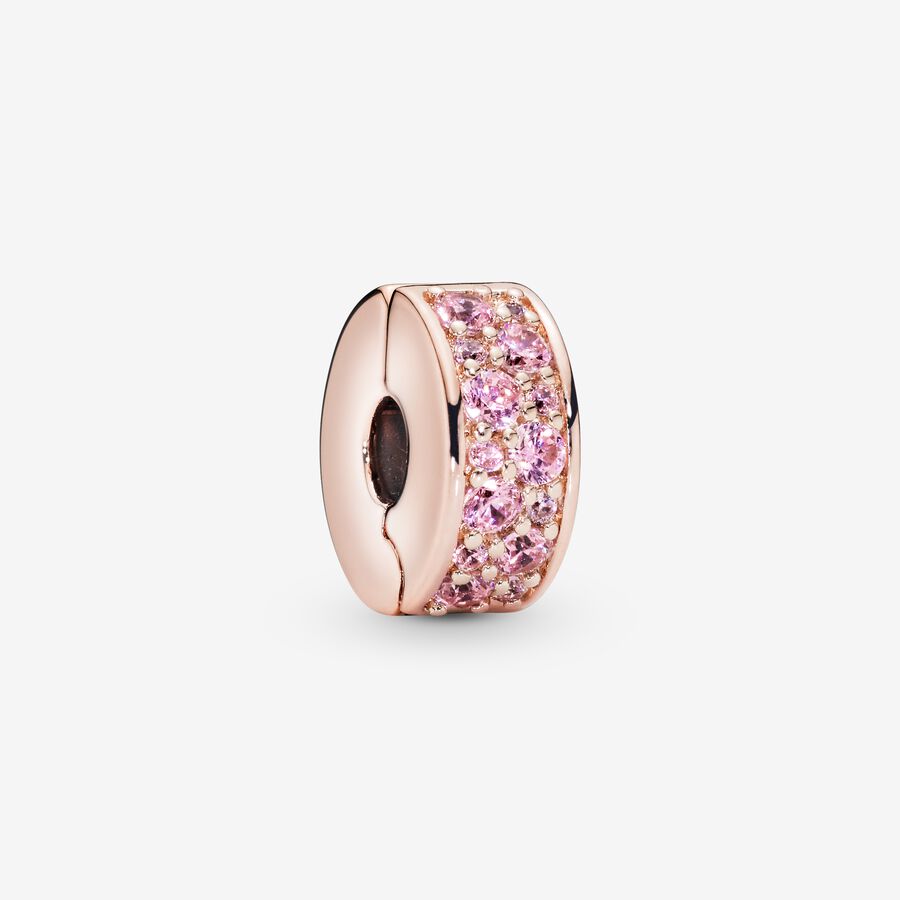 Pink Pav&eacute; Clip Charm