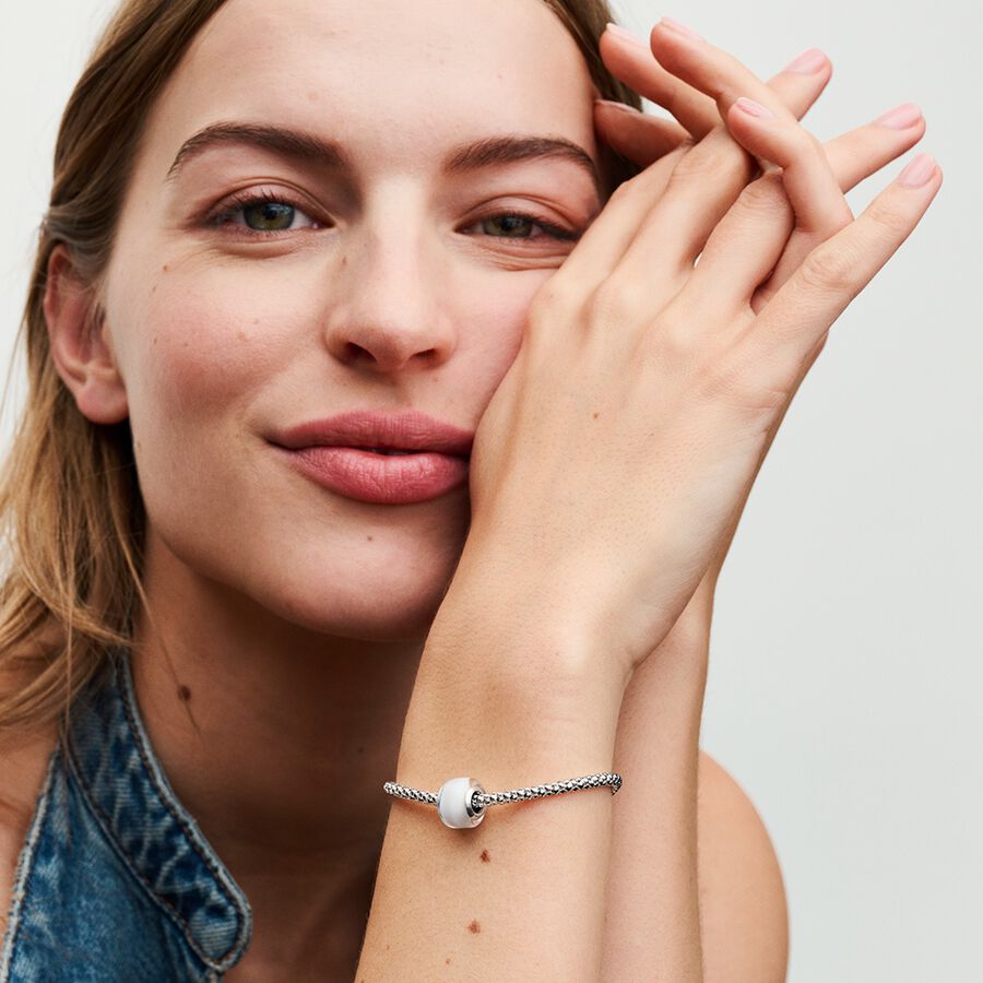 White Mini Murano Glass Charm