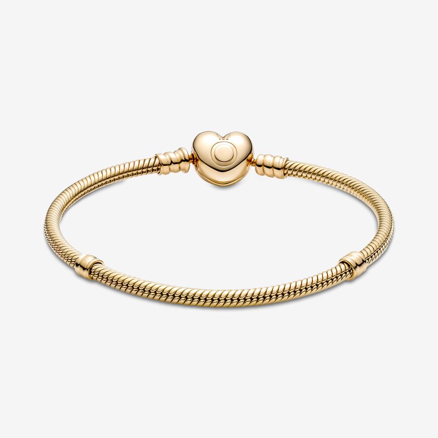 Pandora Moments Heart Clasp Snake Chain Bracelet