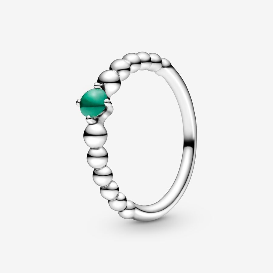 FINAL SALE - May Rainforest Green Beaded Ring