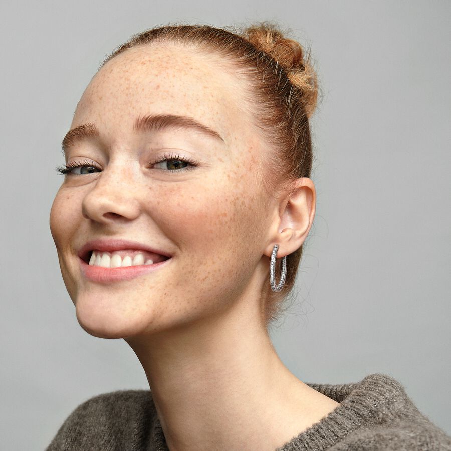 Sparkle and Hearts Hoop Earrings