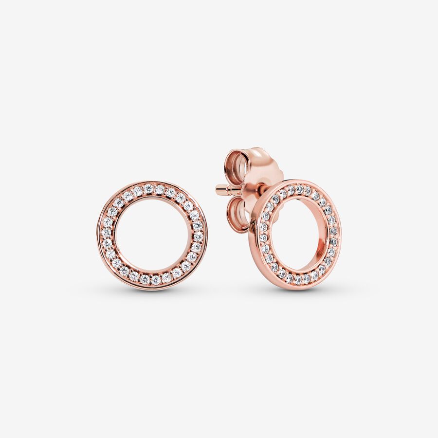 Sparkling Circle Stud Earrings