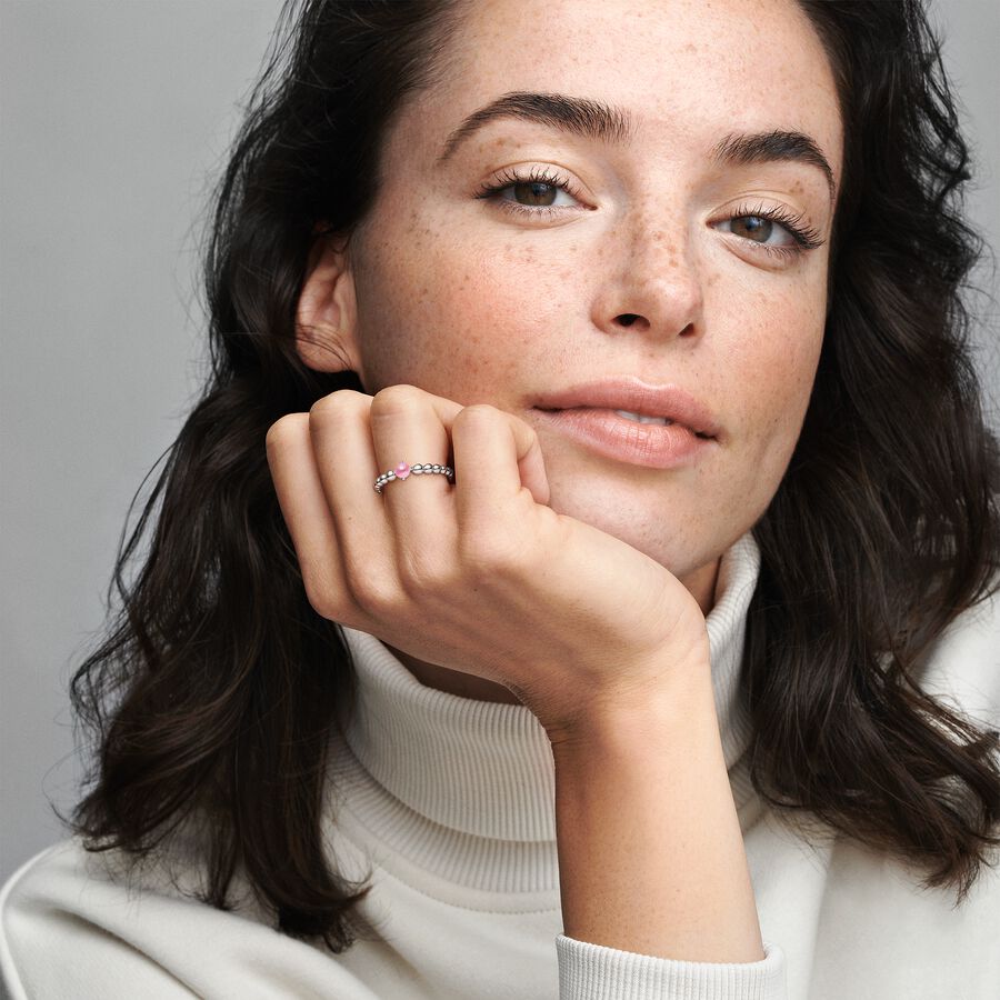 FINAL SALE - October Petal Pink Beaded Ring