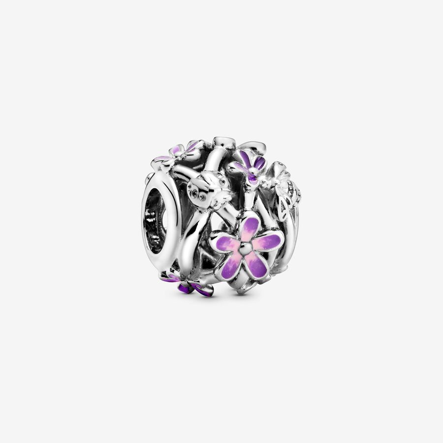 Openwork Purple Daisy Charm