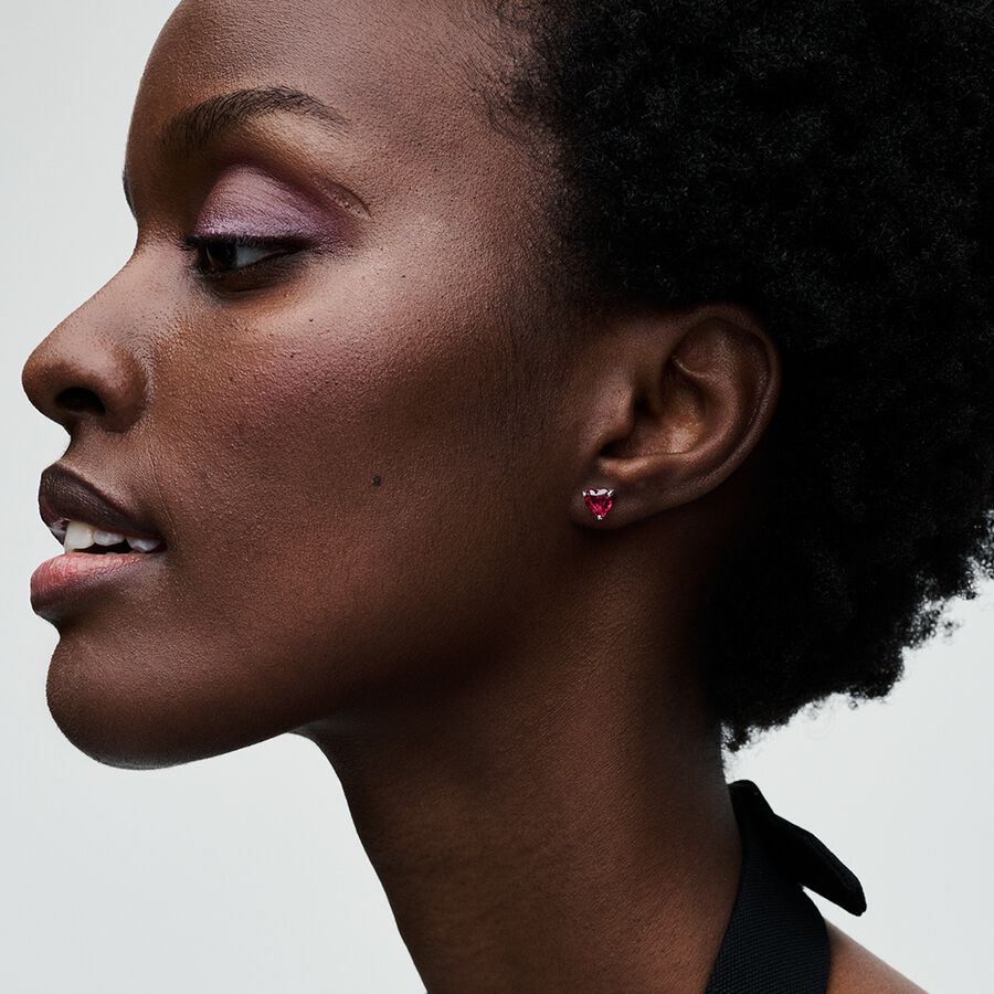 Red Heart Stud Earrings