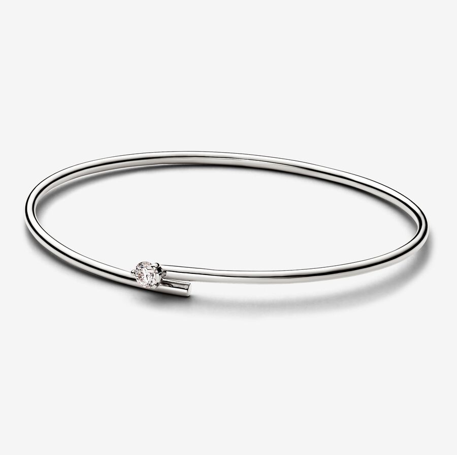 Pandora Nova Lab-grown Diamond Open Bangle 0.25 carat tw 14k White Gold