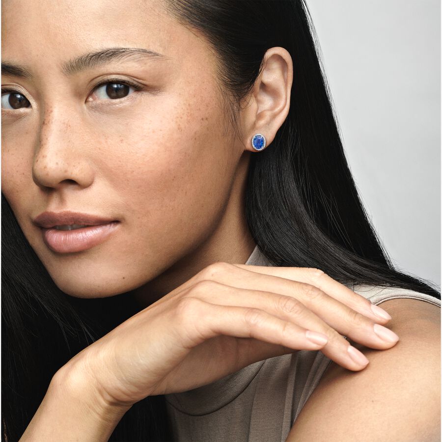 Sparkling Statement Halo Stud Earrings