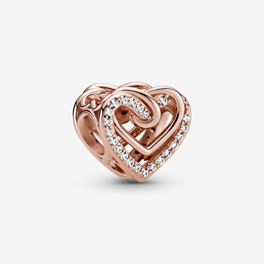 Sparkling Entwined Hearts Charm