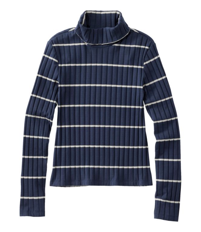 Women's Signature Ribbed Turtleneck, Stripe