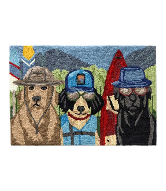 Indoor/Outdoor Vacationland Rug, Paddle Sports Dogs
